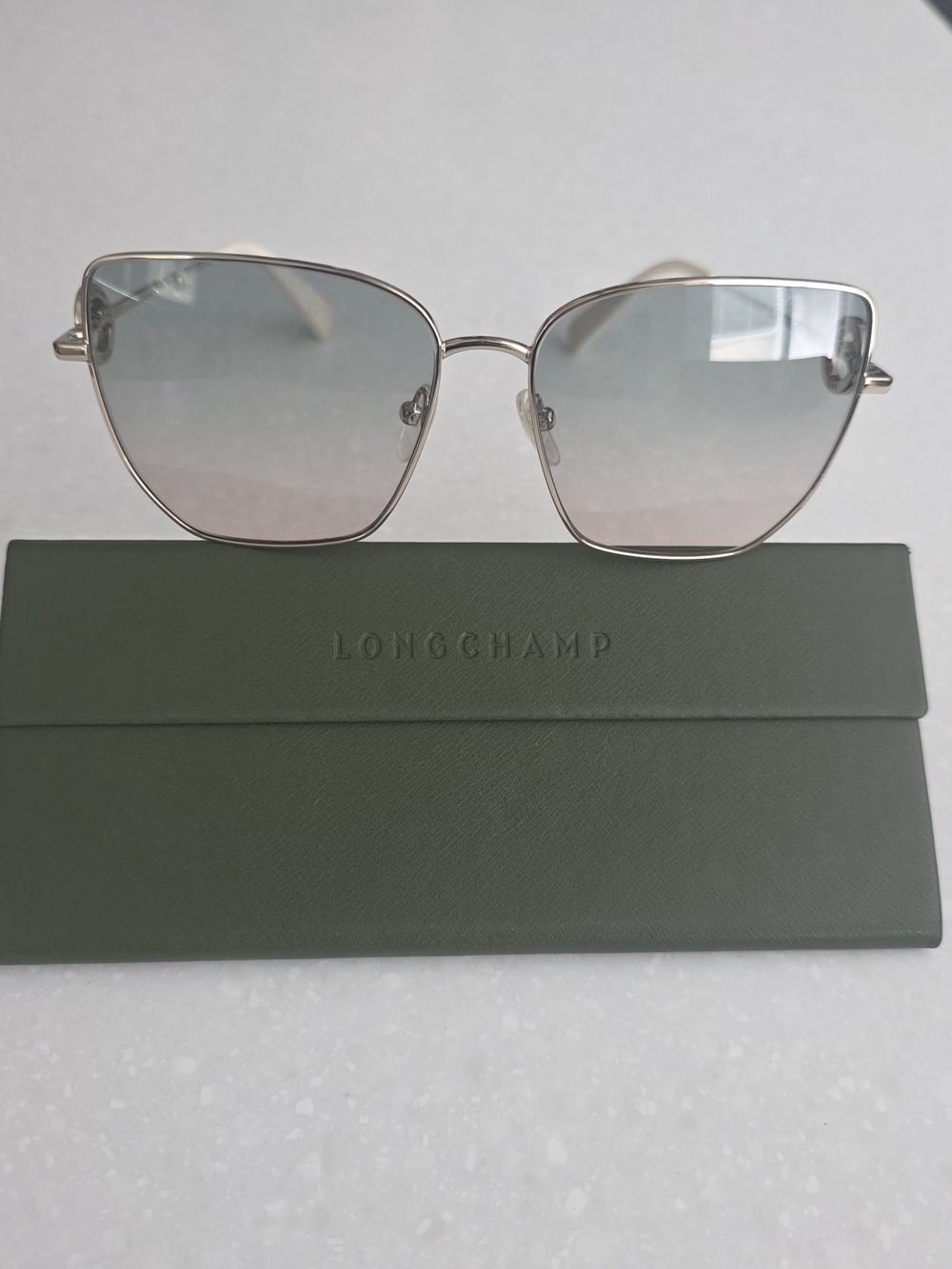 Longchamp Silver Frame Sunglasses with Gradient Lenses